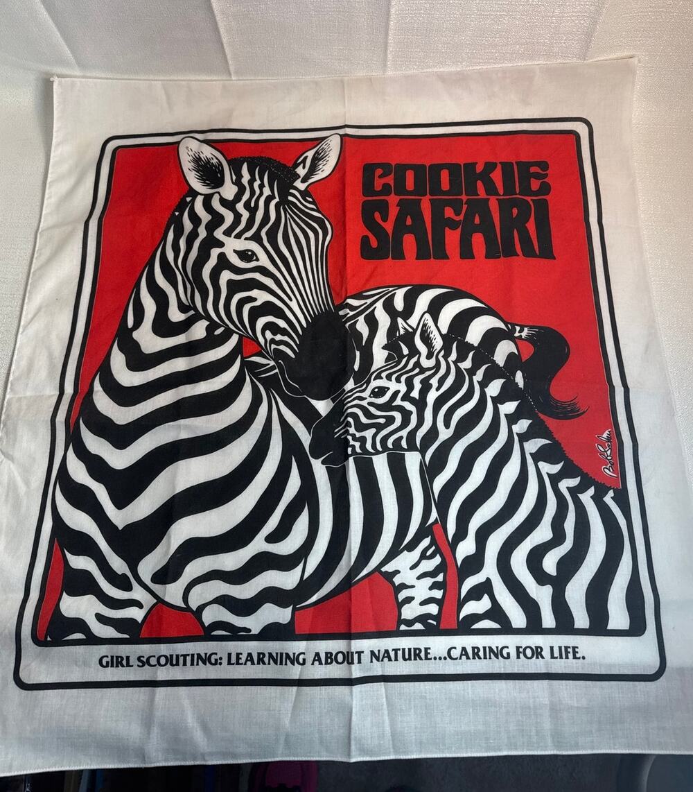 Vintage Safari Girl Scouts Cookie Bandana Handkerchief